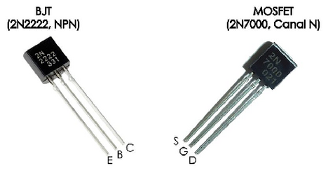 Transistores: diferencias entre BJT y MOSFET