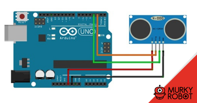 Conexiones Arduino - Sensor ultrasónico HC-SR04