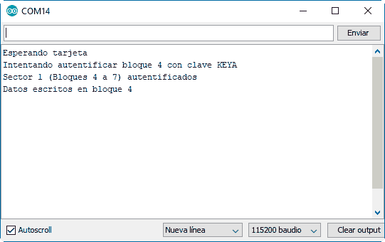 cómo grabar datos en la memoria de un tag.