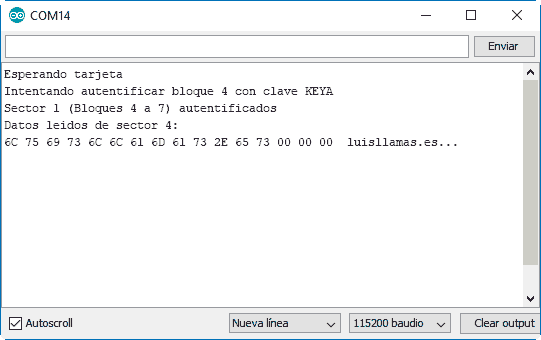 leer datos previamente grabados en la memoria de un tag.